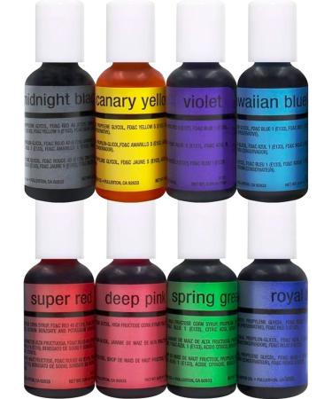 Chefmaster - Airbrush Kit - Airbrush Food Coloring - 8 Pack - True To Shade Vibrant Colors - Works With Any Airbrush Tool Achieves Amazing Effects and Designs - Fade-Resistant Color - Made in the USA 0.64 Ounce (Pack of...