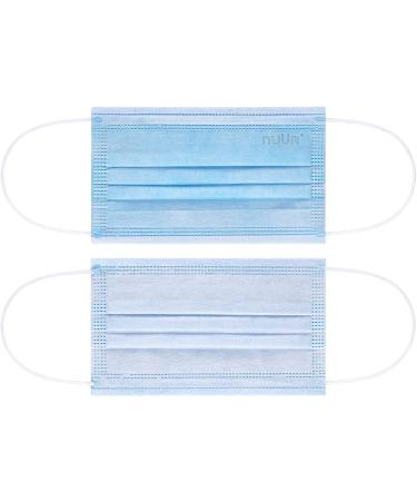 NU R Disposable Face Mask 3Ply Mask with Filter Layer and Elastic Earloop Retail 50pcs/box BLUE 200PCS - Buy Online on SooperMarket.com