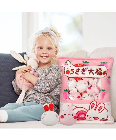 HXPLN Bunny Plush Pillow - Cute Kawaii Pudding Snack Pillow with Bunny Dolls - Creative Gift for Teenagers and Children - Buy Online on SooperMarket.com