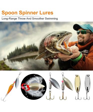 PLUSINNO 253/108pcs Fishing Accessories Kit - Tackle Box with Lures, Hooks, and Blades for Bass, Bluegill, Crappie - Buy Online on SooperMarket.com