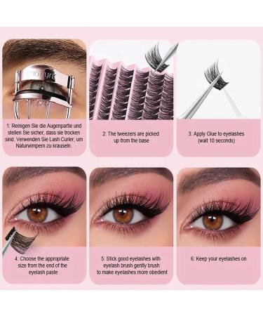 Selawasty 80pcs D Curl Mega Volume Eyelash Extension Clusters - DIY Wispy Lashes Cluster Kit (S4-D-8-16MIX) - Buy Online on SooperMarket.com