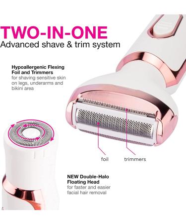 Women's Electric Razor & Shaver - Painless 2-in-1 Wet/Dry Hair Removal for Face, Legs & Underarms - USB Rechargeable Cordless - Buy Online on SooperMarket.com
