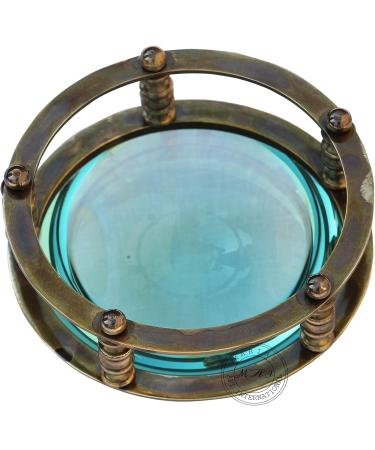 Desktop Vintage Antique Style Engraved J.Scott London Magnifier Reading Magnifying Glass for Reading Book Traditional Brass Magnifying Glass - Buy Online on SooperMarket.com