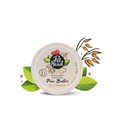 PET HEAD Oatmeal Paw Butter 40g On All Paws Paw Moisturiser Balm Soothes & Nourishes for Soft Crack-free Paws and Noses Professional Grooming Vegan Lick-Safe Gentle Formula for Puppies