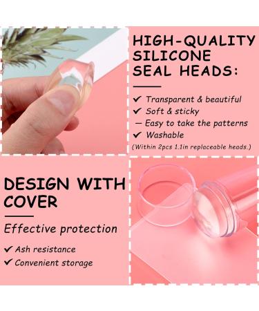 YUNAI French Tip Nail Stamp Kit | Soft Silicone Jelly Clear Stamper Set for DIY Manicure | Professional Nail Seal Stamp Tools - Buy Online on SooperMarket.com