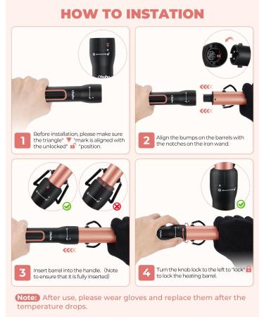 5 in 1 Curling Iron Set - Ohuhu Curling Wand with Interchangeable Ceramic Barrels LED Display & Heat Protective Glove for Perfect Curls - Buy Online on SooperMarket.com