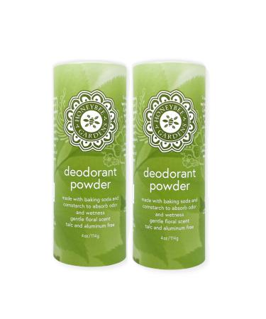 Honeybee Gardens 100% All Natural Deodorant Powder 2 PACK | Talc Free Gluten Free Vegan Non GMO
