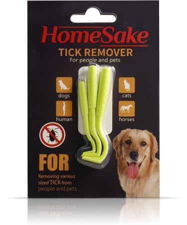HomeSake Tick Removal Tool for Pets & Humans | Pain-Free & Chemical-Free | Removes Entire Tick Head & Body | Pack of 3 One Size - Buy Online on SooperMarket.com