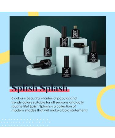Beetles Gel Nail Polish Set- Summer Splish Splash Collection 6 Pcs Glitter Bule Nail Gel Polish Kit Soak Off UV LED Lamp Gel Nail Kit Nail Art Manicure Salon DIY at Home Gifts for Women A-Splish Splash - Buy Online on SooperMarket.com