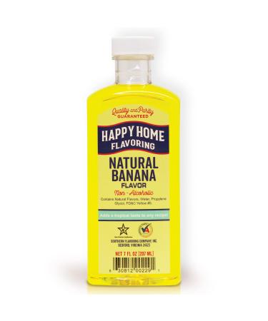 Happy Home Natural Banana Flavoring, Non-alcoholic, Certified Kosher, 7oz.