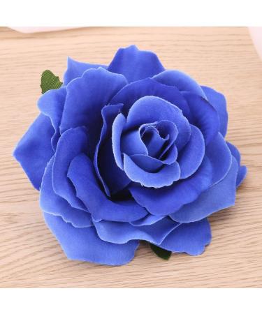 OSALADI Flower Hair Accessories Artificial Floral Hair Clip Big Rose Flower Hairpin Wedding Bridal Barrette Elegant Brooch Accessories for Women Girl Bridal Blue White Roses Artificial Flowers - Buy Online on SooperMarket.com