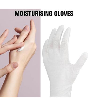 QOCO 3 Pairs White Gloves Cotton Moisturising Gloves for Eczema Dry Hands Breathable Machine Washable Cloth Gloves for Men Women Bedtime Sleep Overnight Hand Cream Lotion Protection Gloves - Buy Online on SooperMarket.com