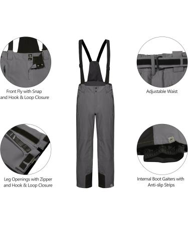 Mapamyumco Men's Waterproof Snow Ski Bib Pants - Windproof Heat-Insulating Mountaineering Gear (Gray) - Perfect for International Shipping - Buy Online on SooperMarket.com