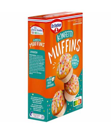 Dr. Oetker Colorful Confetti Muffins Baking Mix 3-Pack (3x325g) with Cups & Icing - International Shipping Available - Buy Online on SooperMarket.com