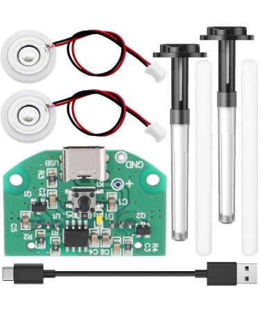 Youmile Atomization Module Humidifier Module Double Spray USB Humidifier Dual Spray Driving Circuit Board 740 Holes 5 m Microporous Atomizer with humidifier bracket cotton swab Type-c USB cable