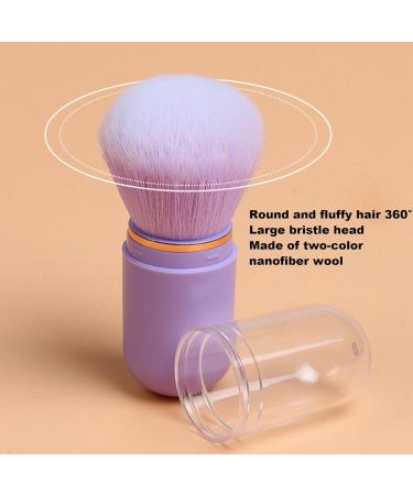 Veeteah Retractable Blush Brush Compact Powder Brush | Retractable Travel Powder Blush Brush Soft Bristles for Daily Use for Travel purple - Buy Online on SooperMarket.com