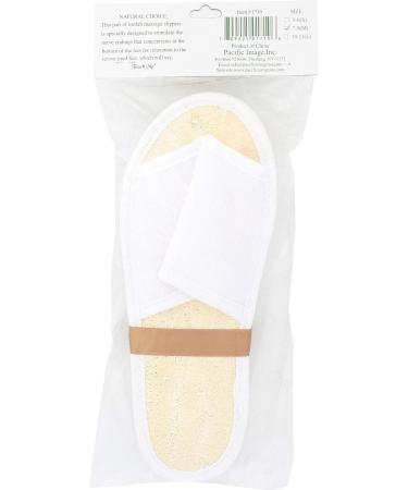 Touch Me Natural Loofah Spa Massage Slippers - Set of 2 Pairs | Exfoliating Foot Scrubber for Home Spa Experience - Buy Online on SooperMarket.com