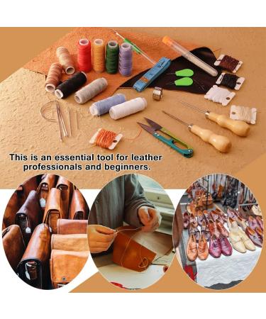 Tikjiua 59 Pcs Leather Sewing Kit - Heavy Duty Needles & Thread for Upholstery Repair - Large-Eye Stitching Needles for Carseat, Boots, Sofa - Buy Online on SooperMarket.com