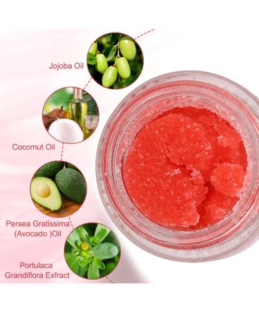 Lip Scrub Strawberry Exfoliator for Dry, Cracked Lips - Natural Care Cream for Brightening Dark Lips - Buy Online on SooperMarket.com