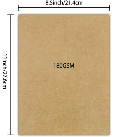 Kraft Paper Kraft Cardstock for Arts  Crafts  Office  70 Sheets 8.5 x 11 Inches 180GSM Kraft Paper 70Pcs-180gsm - Buy Online on SooperMarket.com