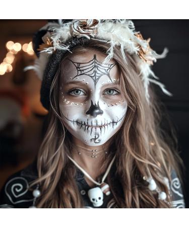 BOBISUKA Black & White Face Paint Bride Makeup Kit | Halloween Makeup with Brush & Accessories for Costume & Skeleton SFX  - Buy Online on SooperMarket.com