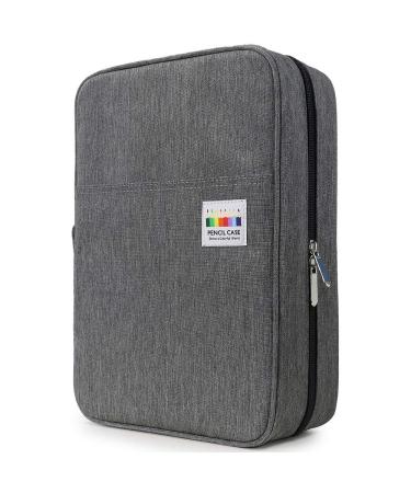 YOUSHARES Big Capacity Colored Pencil Case - 300 Slots large Pen Case Organizer with Multilayer Holder for Prismacolor Colored Pencils & Gel Pen (Grey)