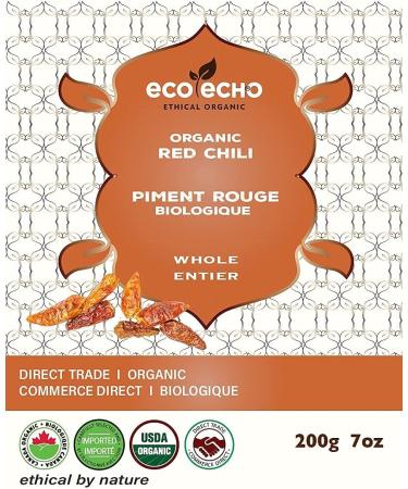 EcoEcho Organic Whole Red Chili W/O Stem - Thai Bird's Eye - 200g / 7oz - Buy Online on SooperMarket.com