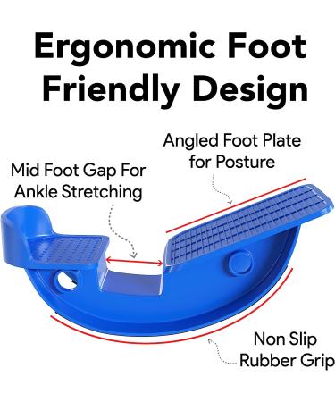 ProHeal Foot Rocker Calf Stretcher with Spiked Ball Massager for Plantar Fasciitis & Achilles Tendonitis - Blue/Yellow - Lower Leg Pain Relief - Buy Online on SooperMarket.com