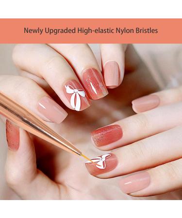 6pcs Professional Nails Art Brushes Set Double Ended Nail Striping Brush Thin Brushes For Gel Polish Pen Dotting Tool Drawing Small Details - Buy Online on SooperMarket.com