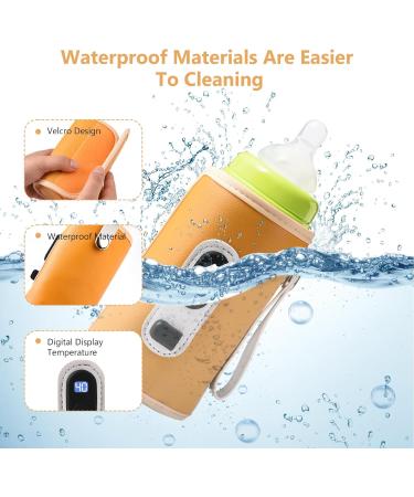 Portable USB Baby Bottle Warmer | Fast Heating with LCD Display | 40-60 C Temperature | 21 Gear Adjustable | Automatic Insulation | For Outdoor Car Travel - Buy Online on SooperMarket.com