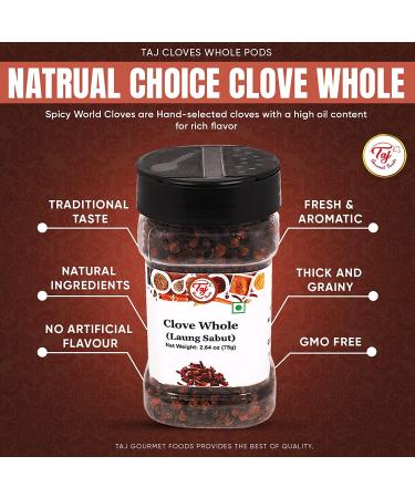 TAJ Cloves Whole Pods Laung 2.6oz (75g) - Premium Quality Spices for Cooking and Baking - Buy Online on SooperMarket.com
