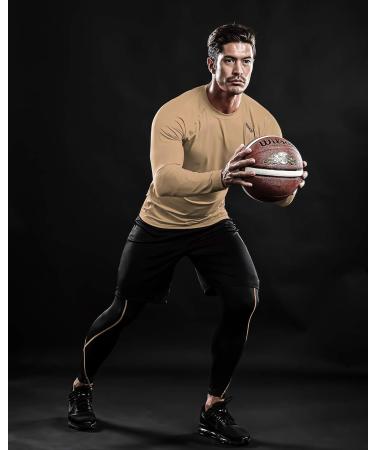 DRSKIN 4 3 or 1 Pack Men's Compression Shirts Top Long Sleeve Sports Baselayer Workout Running Athletic Gym X-Large Round Beige - Buy Online on SooperMarket.com
