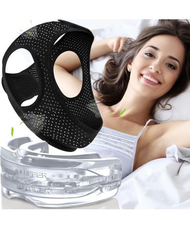 Anti Snoring Devices Anti Snoring Mouth Guard and Chin Straps for Snoring Stop Snoring Devices Effective Snoring Solution Anti-Snoring Mouthpiece and Chin Straps for Men and Women to Stop Snoring