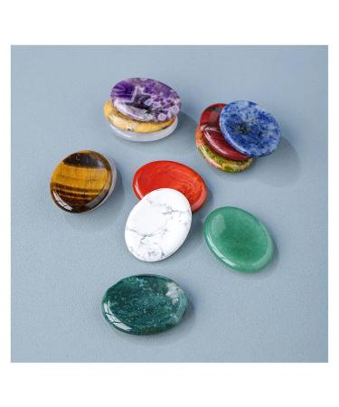 Thumb Worry Stone for Anxiety Natural Crystals Pink Crystal Amethyst Tiger Eye for Stress Relief Meditation(Unakite) - Buy Online on SooperMarket.com
