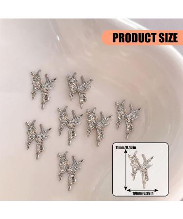 20 Pcs Alloy Butterfly Nail Decorations - 3D Luxury Silver Nail Art Charms for Women & Girls - Perfect Nail Design Accessories - Buy Online on SooperMarket.com