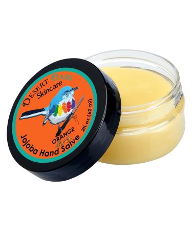 Orange Jojoba Oil Hand Salve. Over 50% Pure Organic Jojoba Oil. Moisturizes Hair skin face hands feet naturally. Softening formula with Organic Beeswax and Organic Avocado Oil.(2 oz/60gm)