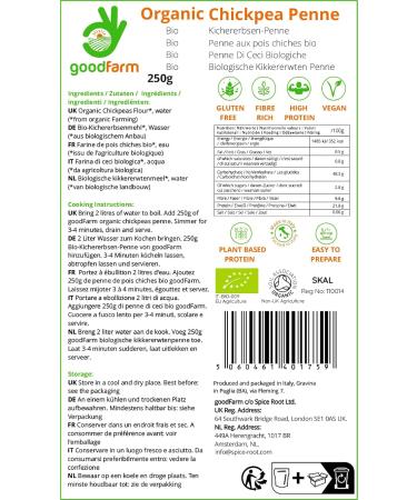 Organic Chickpea Penne Pasta 1kg - High Protein & Fiber, Gluten-Free, Vegan, Low Calorie - Buy Online on SooperMarket.com