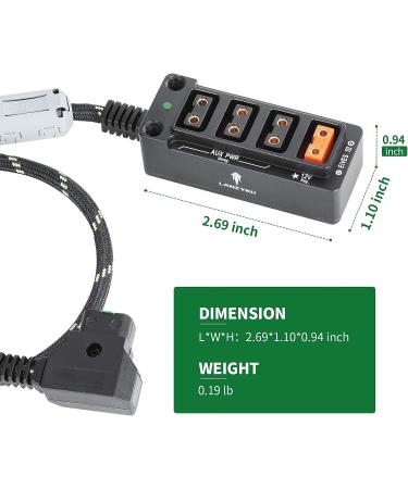 12V Regulated Surge Protection Metal P-Tap D-Tap Hub Power Splitter - 17.7 Braided Kevlar Cable, ARRI RED Sony Teradek Smallhd DJI Tilta SmallRig V-mount Gold-mount - Buy Online on SooperMarket.com