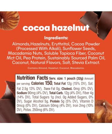Noka Superfood Nut Butter Pouches - Cocoa Hazelnut with Almonds, Macadamia, Plant Protein, Prebiotic Fiber, MCT Oil - Keto, Non GMO, Vegan - 1.15 oz, 10 Count - Buy Online on SooperMarket.com