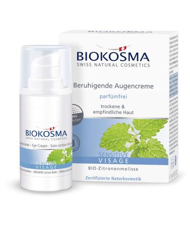 Biocosma sensitive visa Soothing eye cream / gentle eye care for dry and sensitive skin / perfume -free cream for the sensitive eye area / 1x 15ml