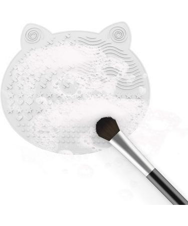  2-Pack Makeup Brush Cleaning Mat Cute Cat Ear Design Silicone Portable Brush Cleaner Pad Washing Tools with Suction Cups US Patent Registered (Black+White) - Buy Online on SooperMarket.com
