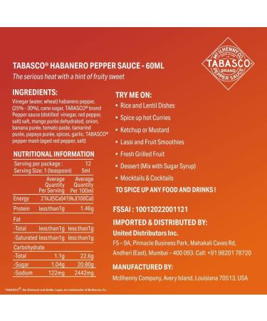 Tabasco Habanero Sauce 60ml - Buy Online on SooperMarket.com