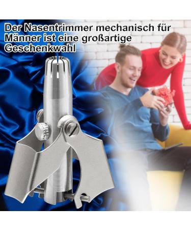 Manual Stainless Steel Nasal Hair Trimmer with Cleaning Brush | Portable Nose & Ear Hair Cutter for Home & Travel - Buy Online on SooperMarket.com