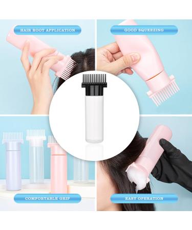 Hair Oil Applicator Bottle 180ml - Portable Root Comb with Clear Scale & 13 Oil Outlets for Hair Care & Styling - Black & Clear Design - Buy Online on SooperMarket.com