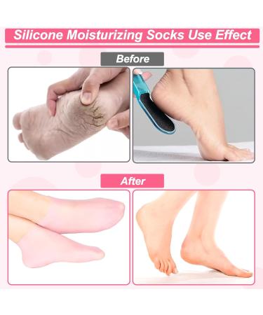 BUSOHA Silicone Socks for Dry Cracked Feet - 3 Pairs Moisturizing Foot Spa Socks for Women in 3 Colors - Buy Online on SooperMarket.com