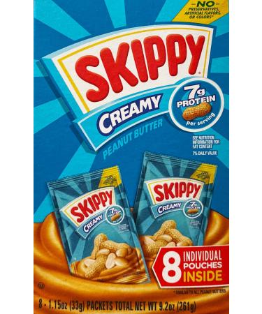 Skippy Creamy Peanut Butter Spread On-the-Go 8 Mini Pouches - 1 Pack - Buy Online on SooperMarket.com