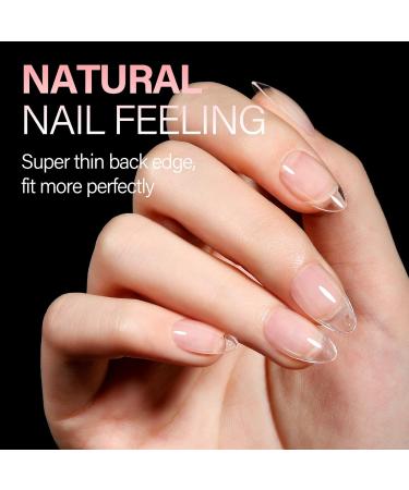 360PCS AILLSA Short Almond Nail Tips - Half Matte Soft Gel False Nails for DIY Press On Extensions - Clear Acrylic Gelly Tips - Valentine's Day Gift - 12 Sizes - Buy Online on SooperMarket.com