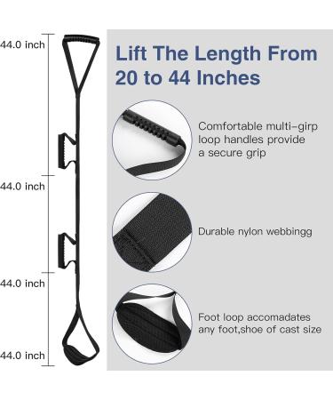 Multi-Loop Leg Lifter Strap 42in Adjustable Leg Lifter Rigid Hand Strap Padded Foot Loop with 3 Hand Grip Aid Device for Recovering from Hip Knee Replacement Getting in Out of Bed Couch Car Wheelchair - Buy Online on SooperMarket.com