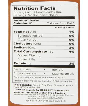 Pain des Fleurs Chestnut Crispbread 4.4oz - Gluten-Free & Delicious - Buy Online on SooperMarket.com
