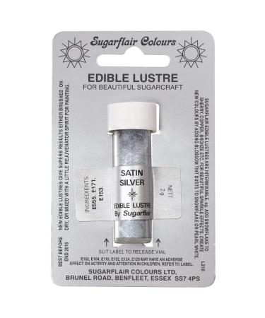Sugarflair New Edible Lustre Powder - Satin Silver